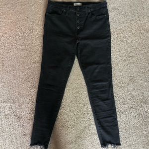 Madewell High Rise Black Skinny Jeans